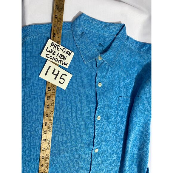 Tommy Bahama XL – Button-Up Shirt – Blue – Short Sleeve – 100% Silk - Picture 8 of 8